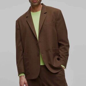 Mode of One Men's Relaxed-Fit Blazer Suit Dark Walnut Size L
